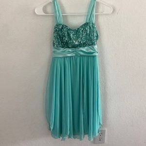 Girls large teal dress
